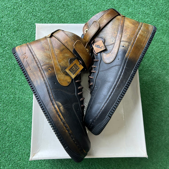 Nike Pigalle Black Gold Air Force 1s Size 13