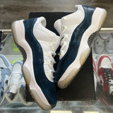 Jordan Navy Snakeskin Low 11s Size 10.5