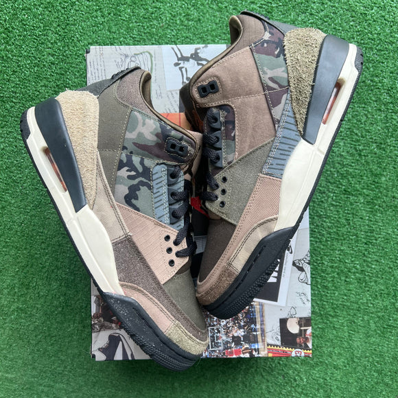 Jordan Patchwork Camo 3s Size 9.5