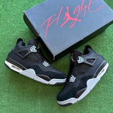Jordan Black Canvas 4s Size 9.5