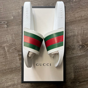 Gucci White Slide Sandal Size 8