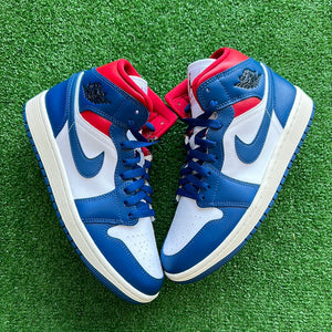 Jordan French Blue Gym Red Mid 1s Size 8W/6.5M
