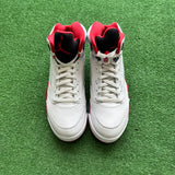 Jordan Black Tongue Fire Red 5s Size 10