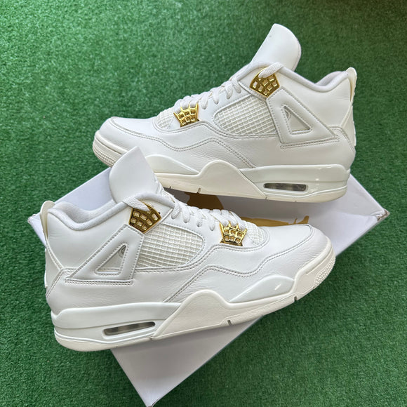 Jordan Metallic Gold 4s Size 12W/10.5M
