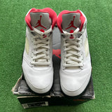 Jordan Silver Tongue Fire Red 5s Size 9.5