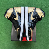Jordan Patent Gold Toe 1s Size 9