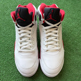 Jordan Black Tongue Fire Red 5s Size 12