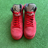 Jordan Red Suede 5s Size 10