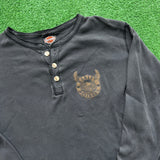 Vintage Harley Davidson Henley Tee Size L