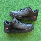 Nike Supreme Black Low Air Force 1s Size 10.5