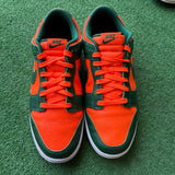 Nike Miami Hurricane Low Dunks Size 11