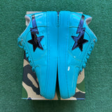 A Bathing Ape Turquoise Black Patent Leather Bapesta Size 11