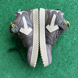 Off White Brown Beige Sponge Mid-Tops Size 43