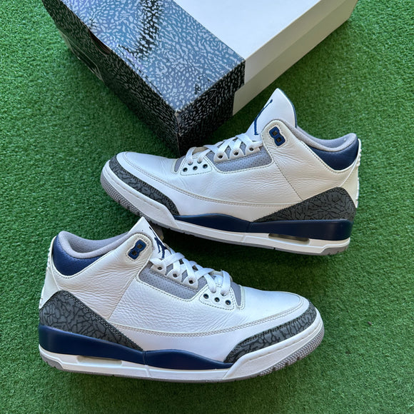 Jordan Midnight Navy 3s Size 10.5