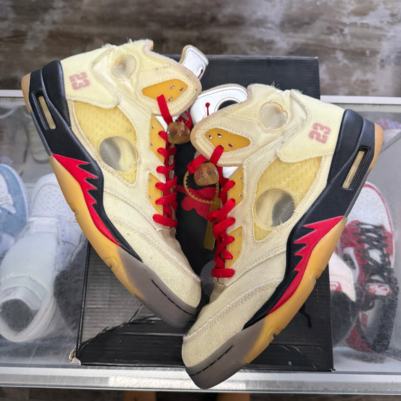 Jordan Off White Sail 5s Size 12
