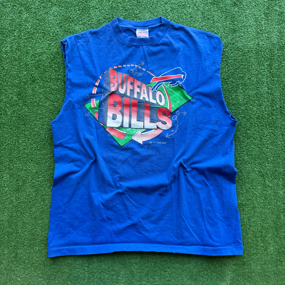 Vintage Buffalo Bills Cut Off Tee Size XXL
