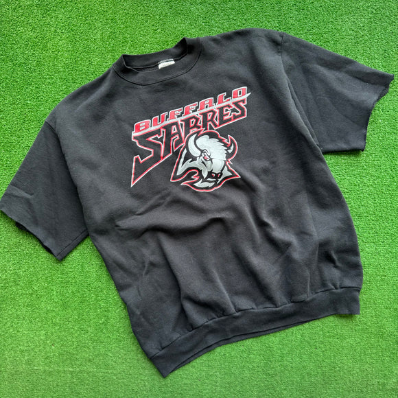 Vintage Buffalo Sabres Chopped Sleeve Crewneck Size XXL