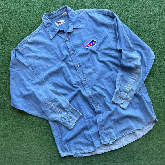 Vintage Buffalo Bills Denim Shirt Size XL