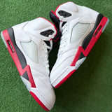 Jordan Black Tongue Fire Red 5s Size 12