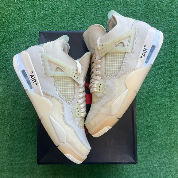 Jordan Off White Sail 4s Size 12W/10.5M