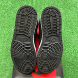 Jordan Black Satin Gym Red 1s Size 10
