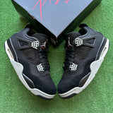 Jordan Black Canvas 4s Size 10.5