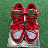 Nike Off White University Red Low Dunks Size 10.5
