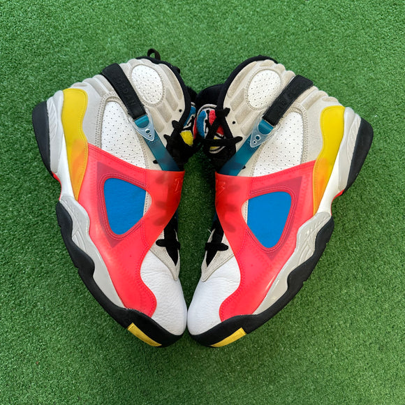 Jordan White Multicolor 8s Size 12