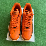 Nike Orange Skeleton Low Air Force 1s Size 10.5