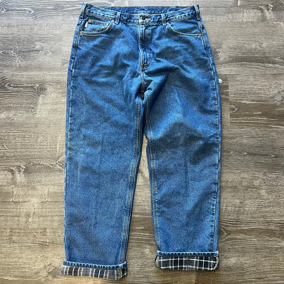 Vintage Carhartt Flannel Lined Jeans Size 38x32