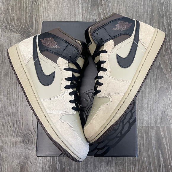 Jordan Khaki Baroque Brown Mid 1s Size 10