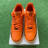 Nike Orange Skeleton Halloween Air Force 1s Size 10.5