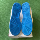 Nike White Blue Low Air Force 1s Size 10.5