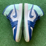 Jordan Mystic Navy Mint Foam Mid 1s Size 12