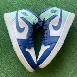 Jordan Mystic Navy Mint Foam Mid 1s Size 12
