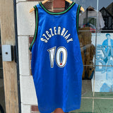 Vintage Minnesota Timber Wolves Wally Szczerbiak Signed Jersey Size XL