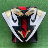 Jordan Patent Gold Toe 1s Size 10.5