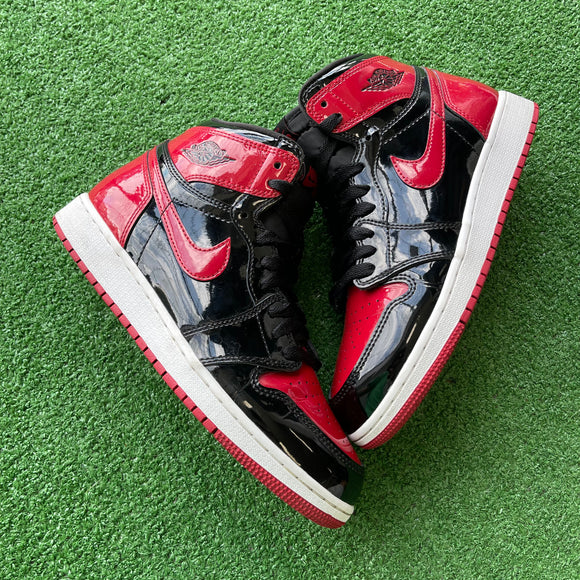 Jordan Patent Bred 1s Size 7Y