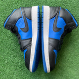 Jordan Black Royal Blue Mid 1s Size 7Y
