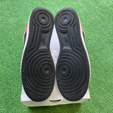 Nike Varsity Red White Black Low Air Force 1s Size 10.5