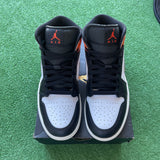 Jordan Black Toe Starfish Mid 1s Size 8.5