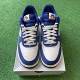Nike White Navy Low Air Force 1s Size 10.5