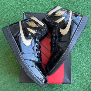 Jordan Black Metallic Gold 1s Size 9