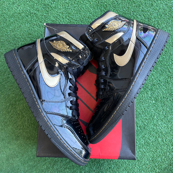 Jordan Black Metallic Gold 1s Size 9