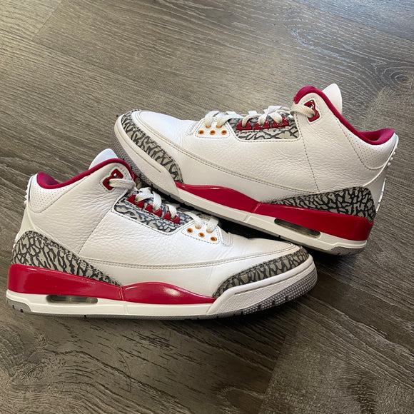 Jordan Cardinal 3s Size 9.5