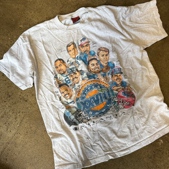 Vintage Buffalo Bills Super Bowl XXVIII Character Tee Size XL