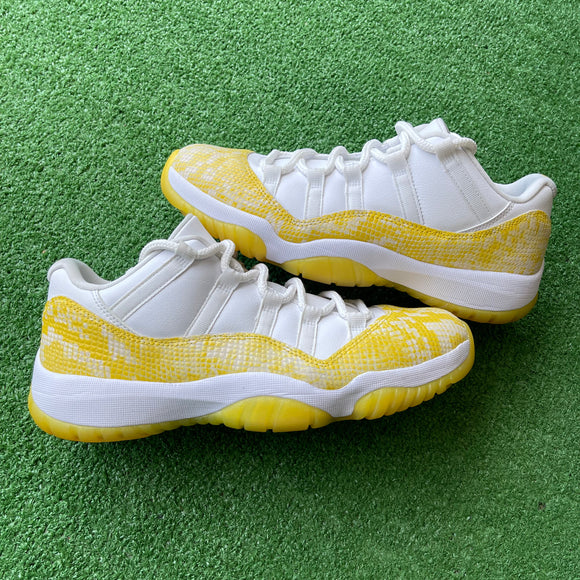 Jordan Yellow Snakeskin 11s Size 10W/8.5M