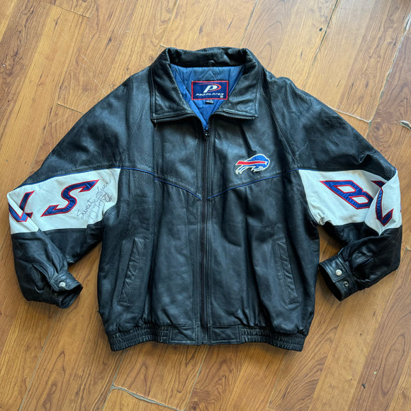 Vintage Buffalo Bills Leather Jacket Size XL