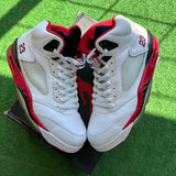 Jordan Black Tongue Fire Red 5s Size 12