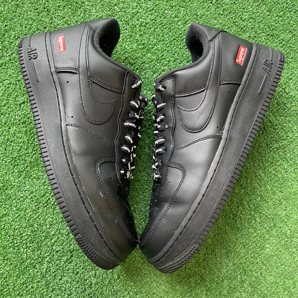 Nike Supreme Black Air Force 1s Size 9